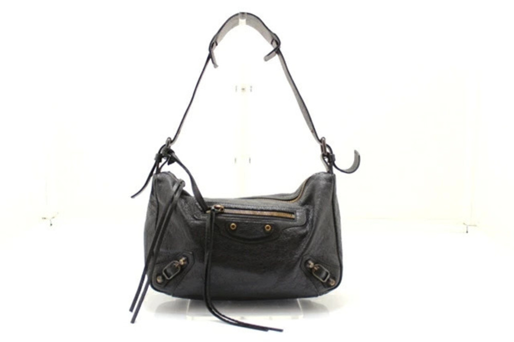 Balenciaga Getaway Shoulder Bag Leather Black